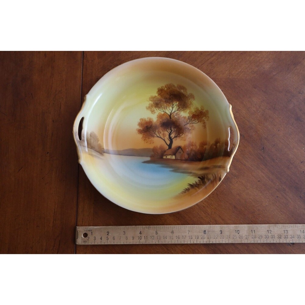 Vtg Noritake China Tree In The Meadow Round Serving Bowl 9.5" Handles Pasta Vege - Picture 13 of 13